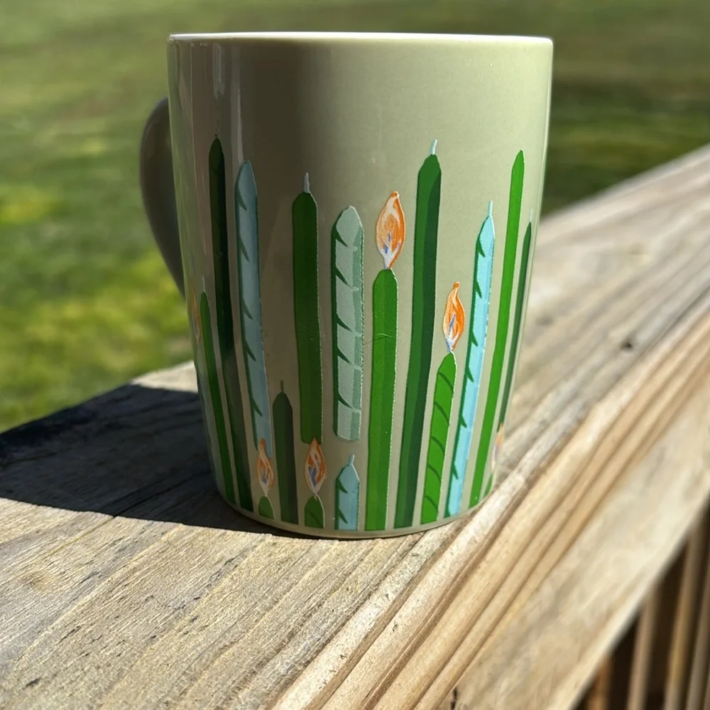 Starbucks Jade Green 2021 Happy Birthday Candles Ceramic Mug